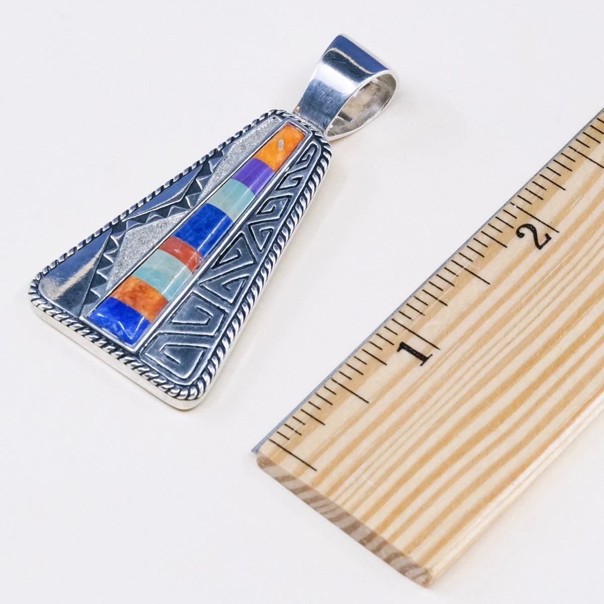 Relios Carolyn pollack pendant sterling 925 silver w/ lapis lazuli N turquoise