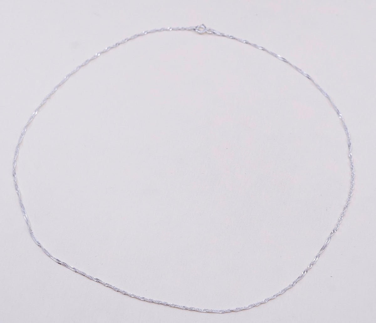 18”, 1.6mm, vtg sterling silver Italy 925 silver twisted curb chain, necklace