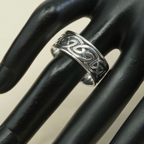 Size 12, hopi Sterling Silver Handmade Ring 925 Band Embossed patterns