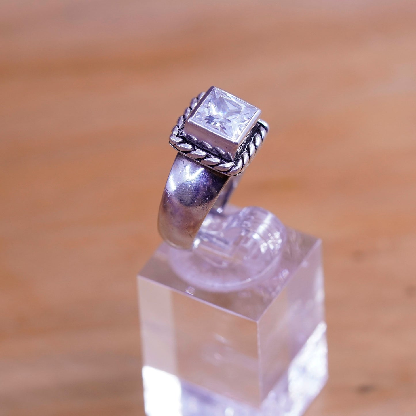 Size 6, R0836. Silpada Cubic Zirconia CZ Braided Ring, sterling 925 Silver