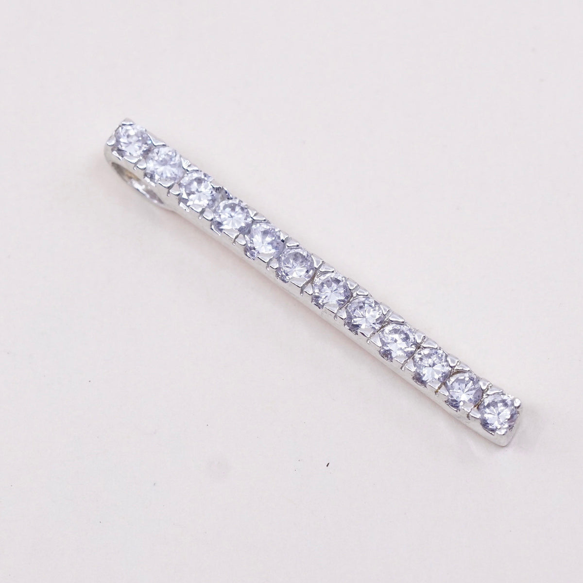Vintage sterling silver cz crystal pendant, 925 pendant