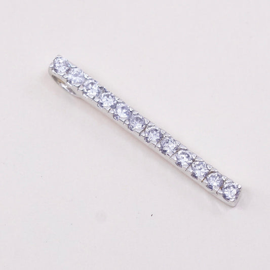 Vintage sterling silver cz crystal pendant, 925 pendant