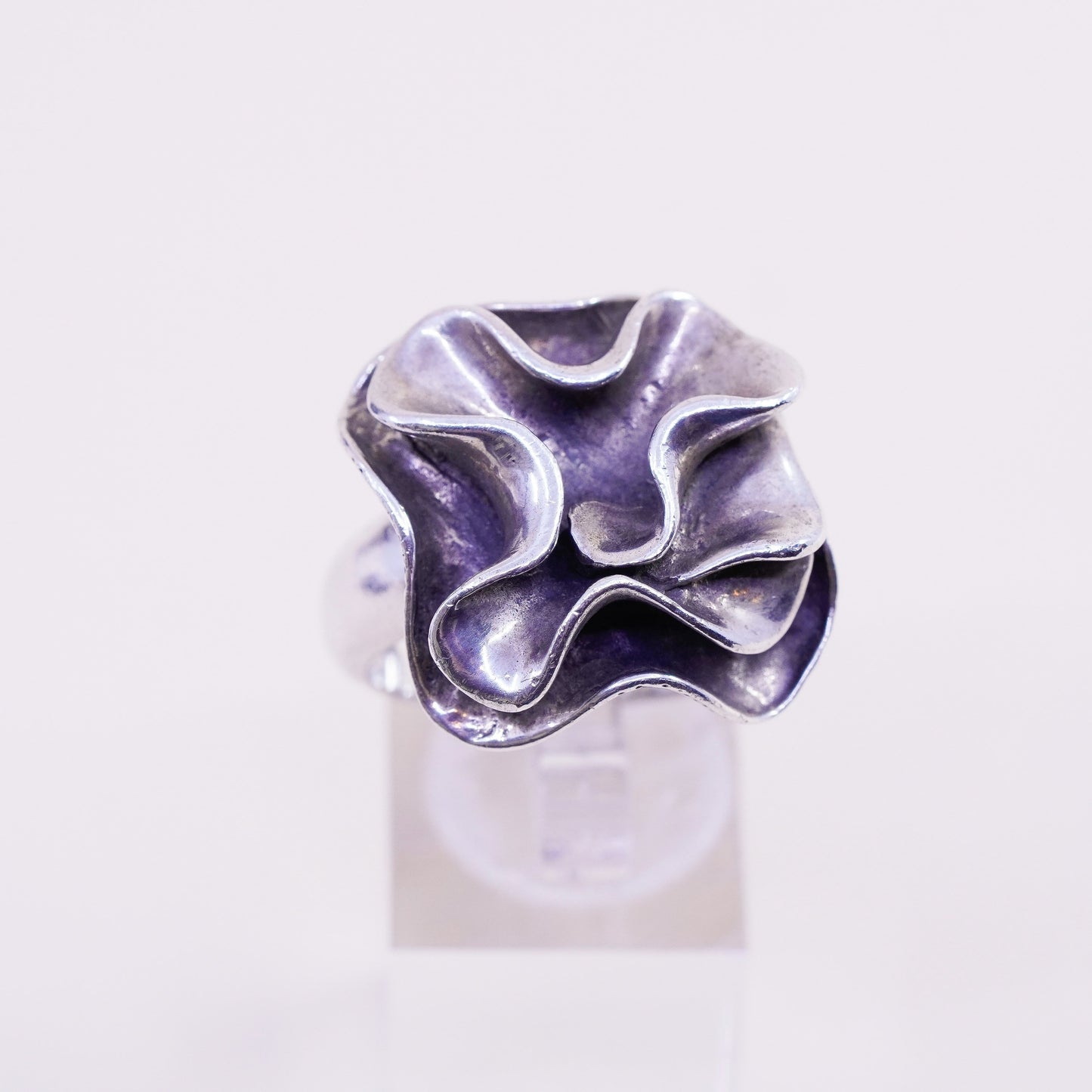 Size 10.5, Silpada Sterling Silver Ruffle Ring, 925 Blooming Flower Ring, R1809