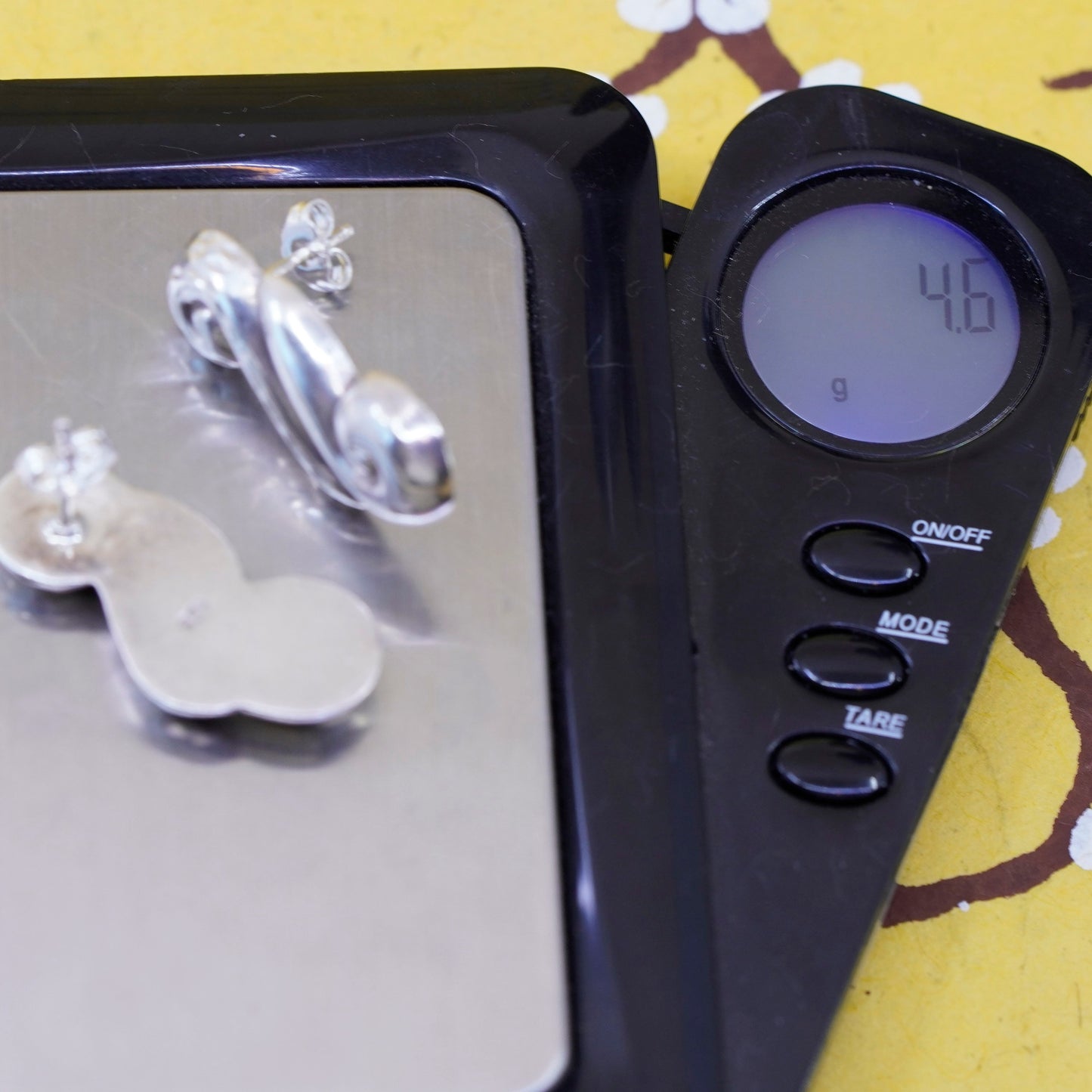 vintage mexico Sterling silver handmade studs, swirly earrings