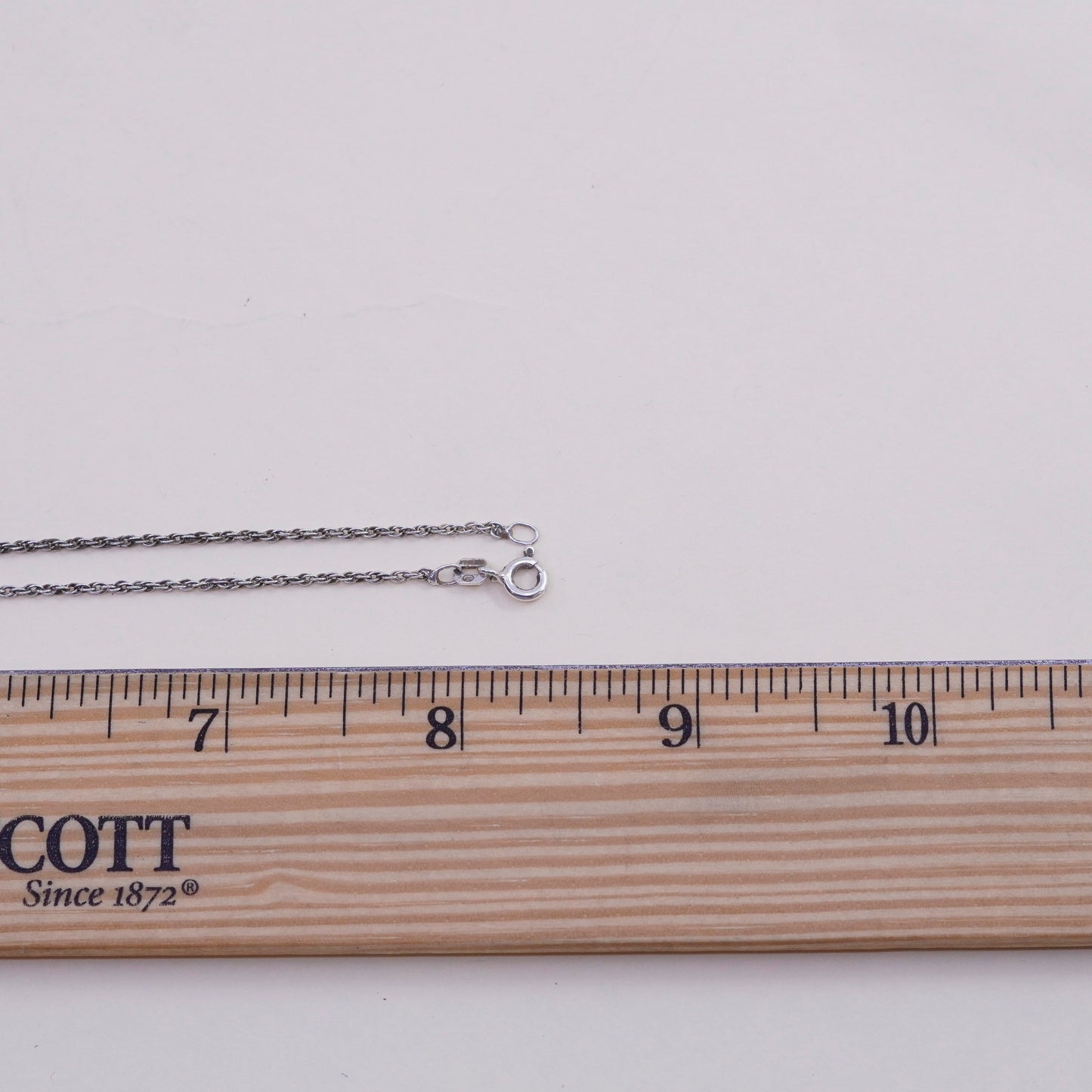 17”, Vintage sterling silver India 925 silver twisted curb chain, necklace