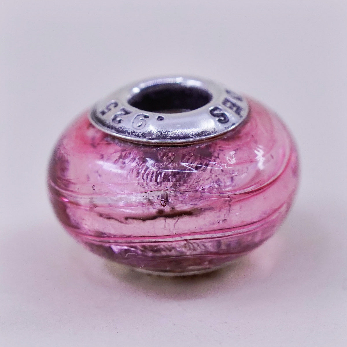 Vintage Italy Nomades Sterling 925 silver Murano glass bead charm
