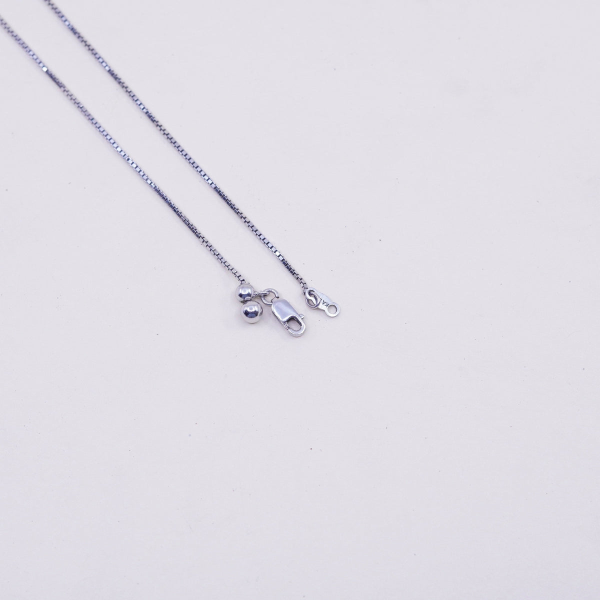 Adjustable, 19”, Vintage sterling silver Italy 925 silver box chain, necklace