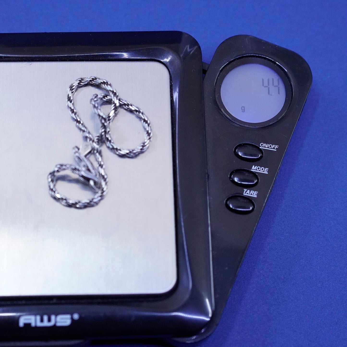7”, 2mm, vintage sterling silver handmade bracelet, Italy 925 rope chain