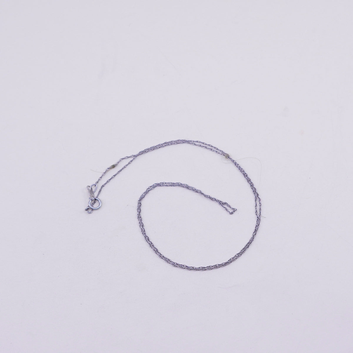 20” 1mm, vintage sterling silver necklace, 925 Singapore rope chain