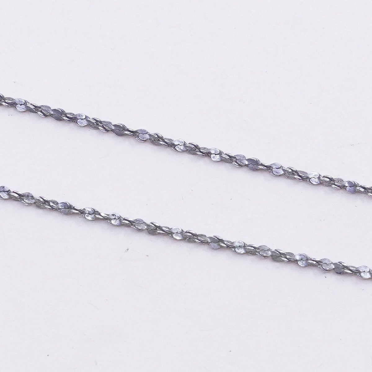 16”, 1mm, Vintage sterling silver Italy 925 twisted s link chain, necklace