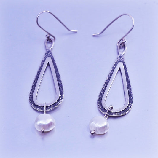 Vintage Silpada W1388 Sterling 925 silver teardrop handmade earrings with pearl