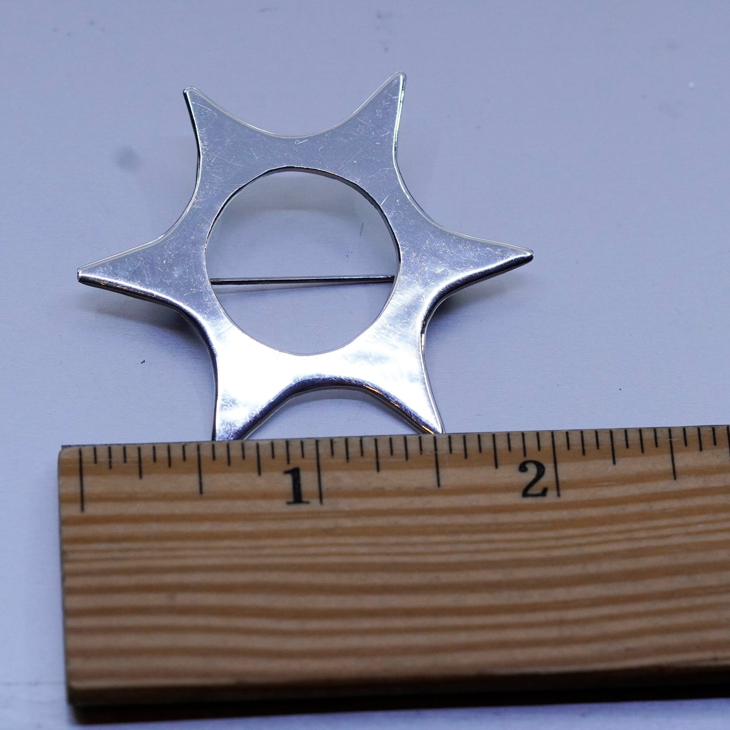 Vintage sterling silver handmade brooch, 925 splash explosion pin