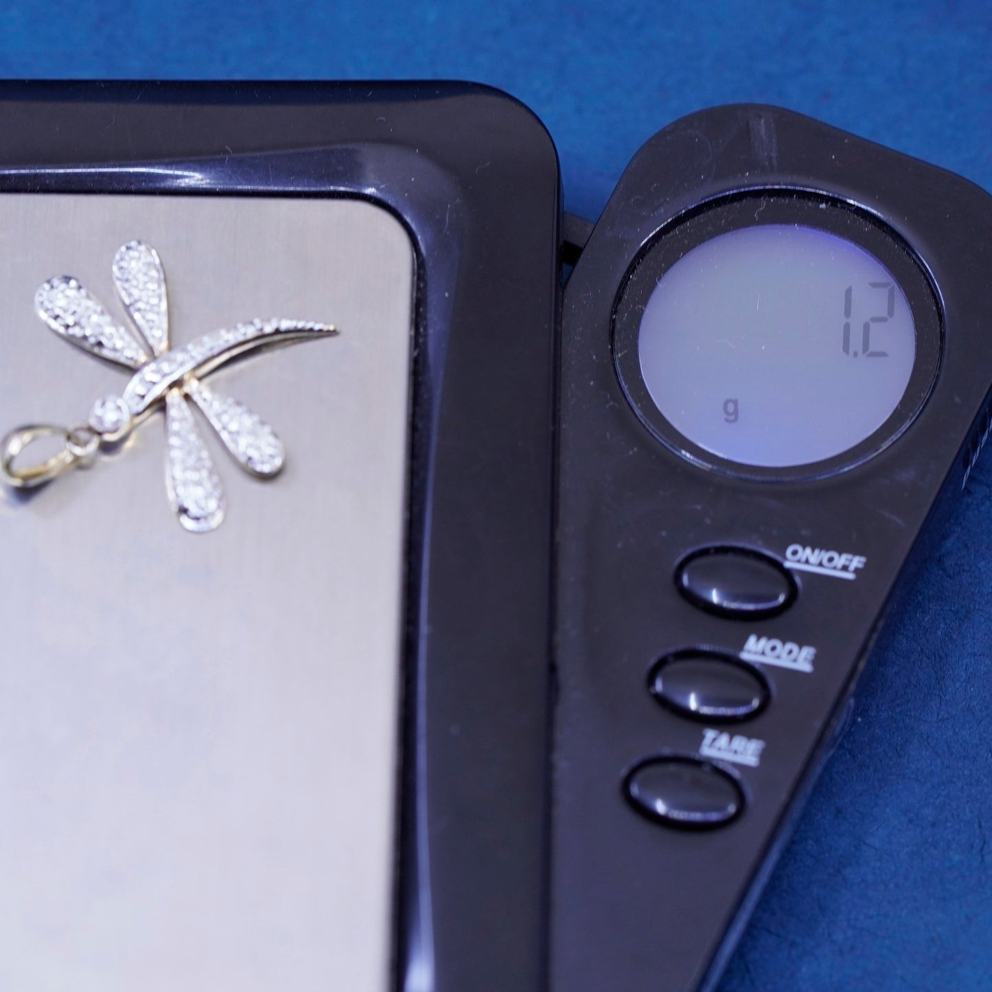 Vintage vermeil gold over Sterling silver 925 dragonfly pendant genuine diamond