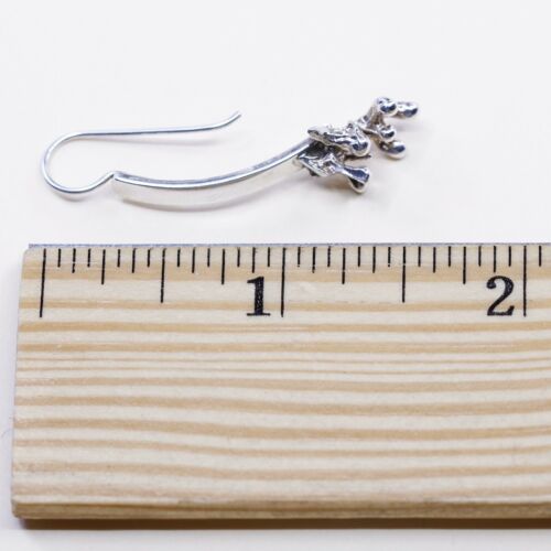 Vtg Modern Sterling Silver Handmade Earrings, Extra 925 Beads Dangles
