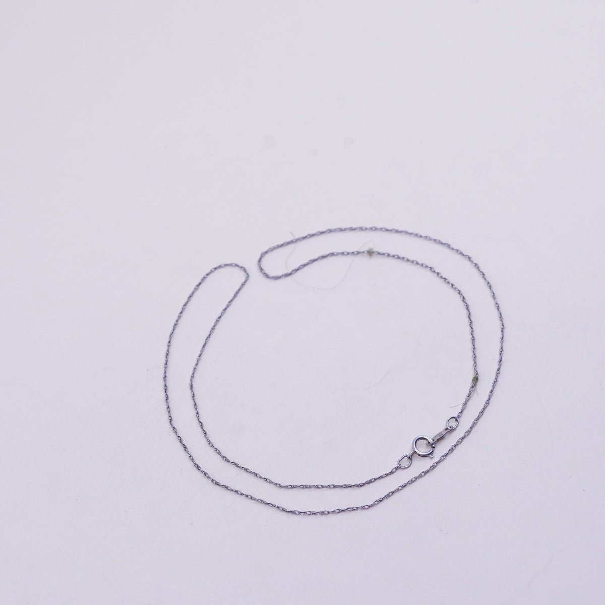 20” 1mm, vintage sterling silver necklace, 925 Singapore rope chain
