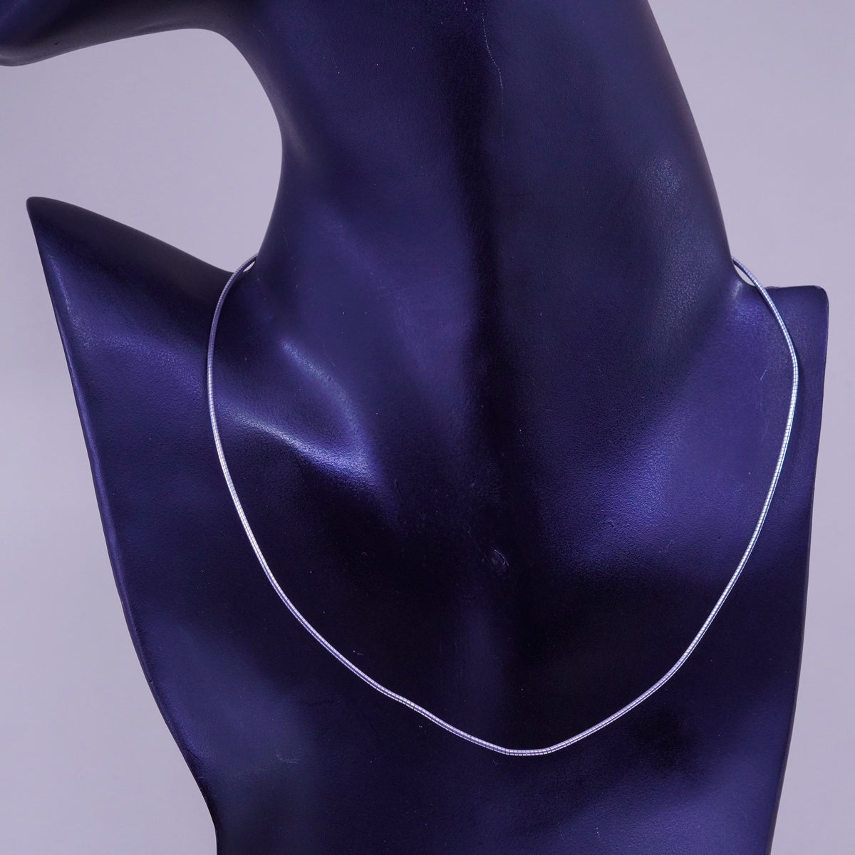 16”, 1mm, Vintage sterling silver snake chain, Italy 925 necklace