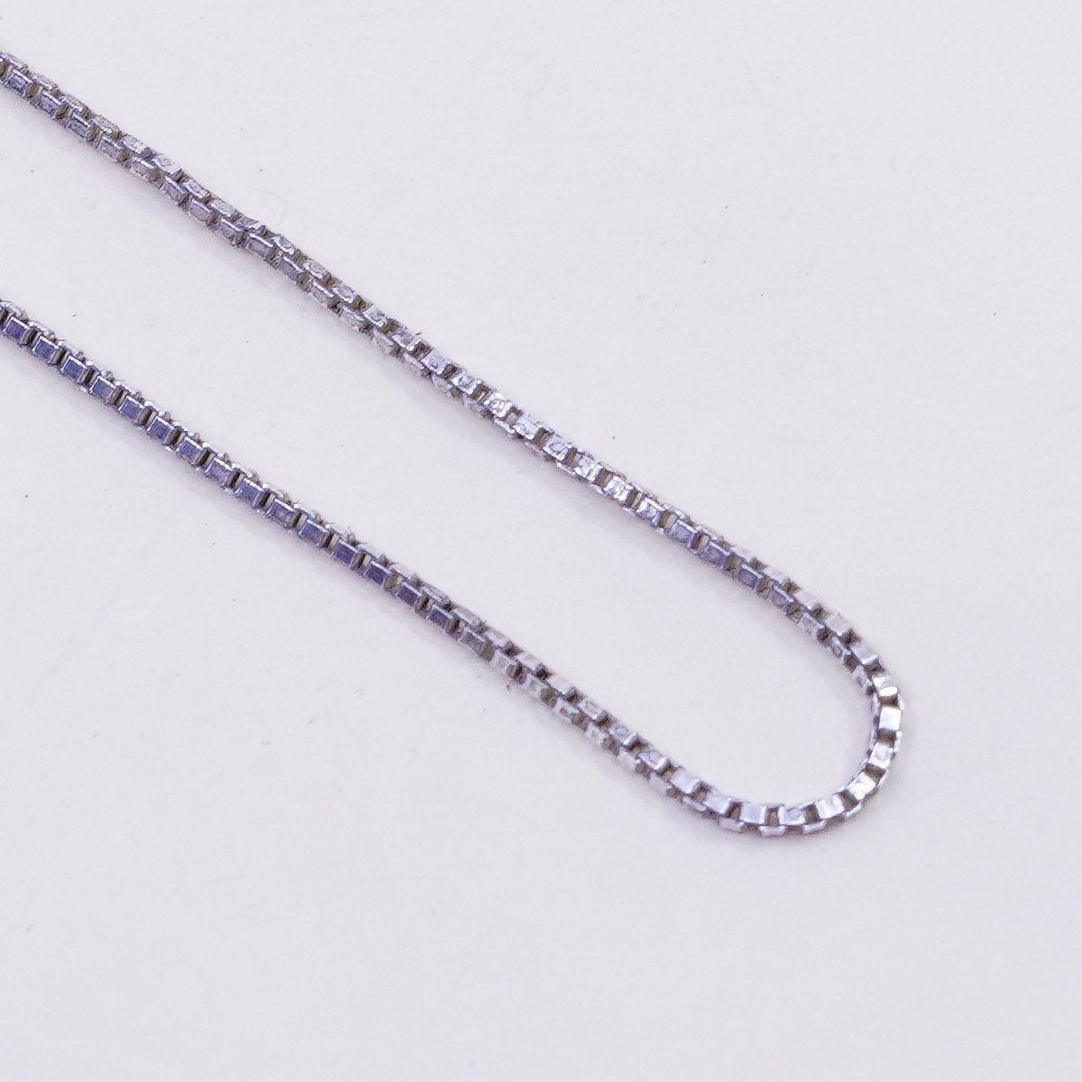 24”, 1mm, Vintage Italian sterling 925 silver box chain, necklace