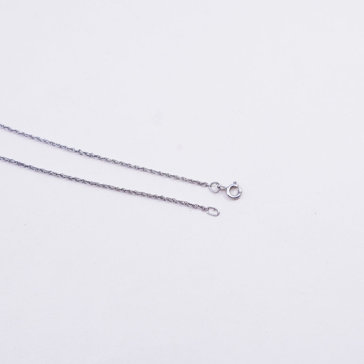 20” 1mm, vintage sterling silver necklace, 925 Singapore rope chain