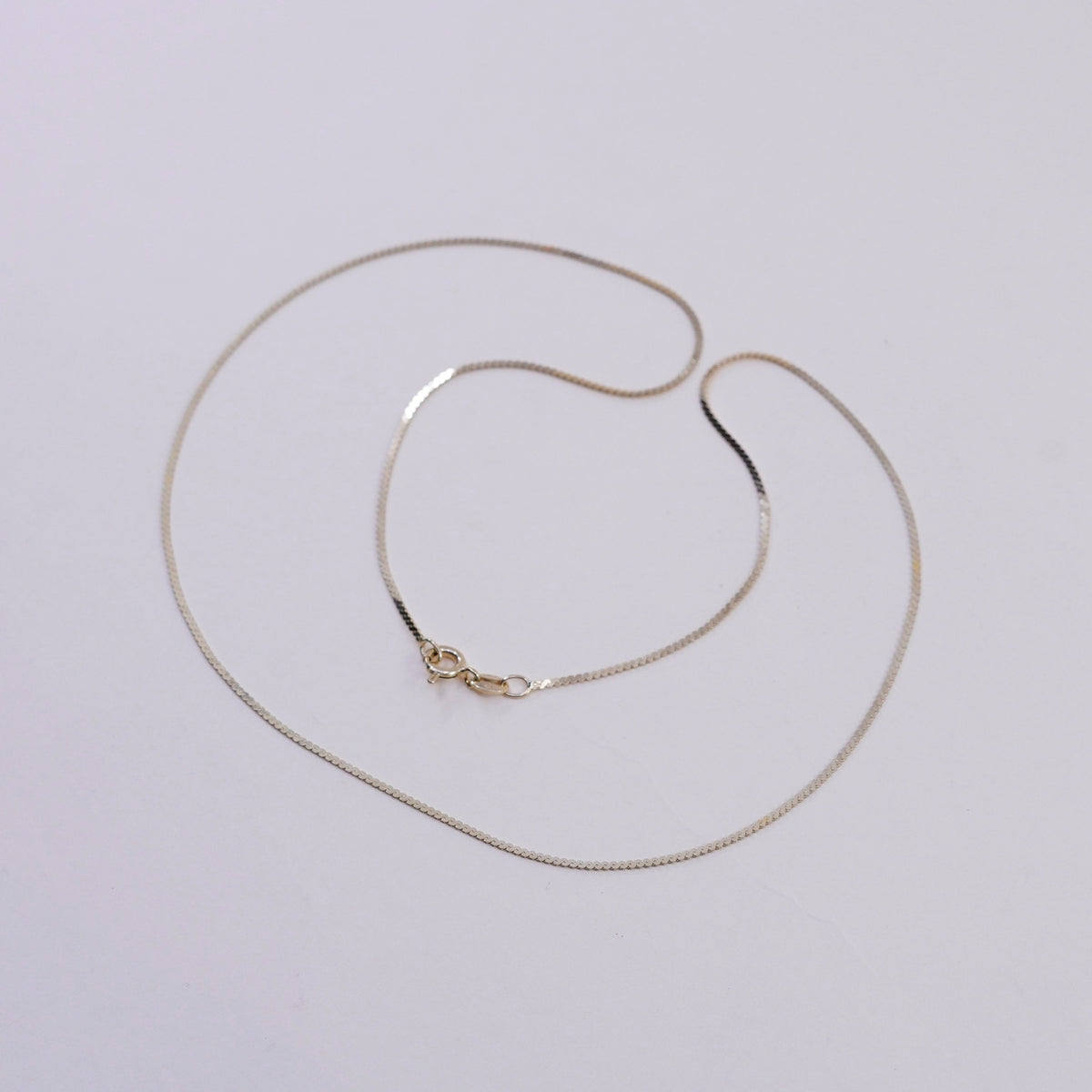 20”, vtg vermeil gold sterling silver Italy 925 twisted s link chain, necklace