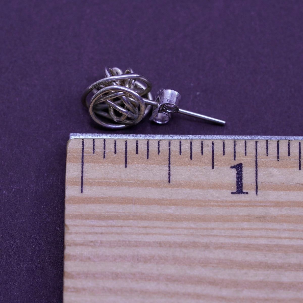 Vintage Sterling silver wired beads studs, 925 silver earrings