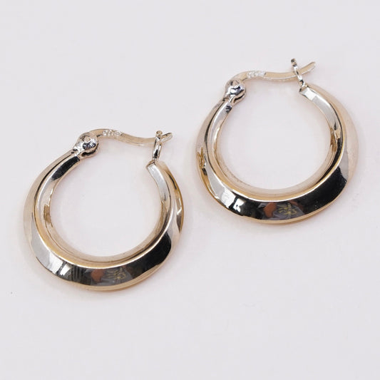 0.75”, vermeil gold over sterling silver loop earrings, fashion minimalist