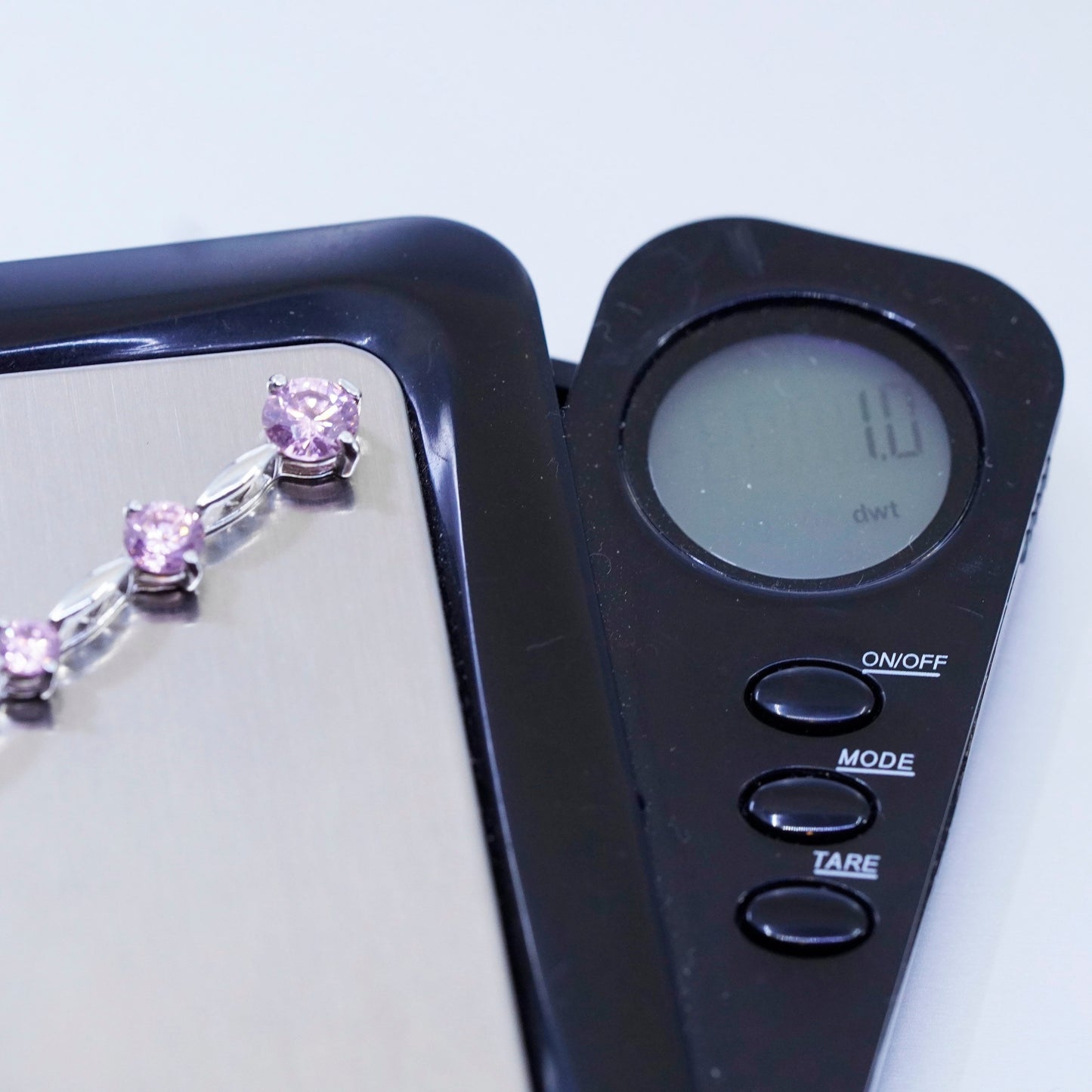 Vintage sterling 925 silver healing pendant with pink crystal
