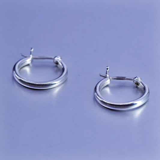 0.5”, vintage Sterling silver handmade earrings, 925 hoops
