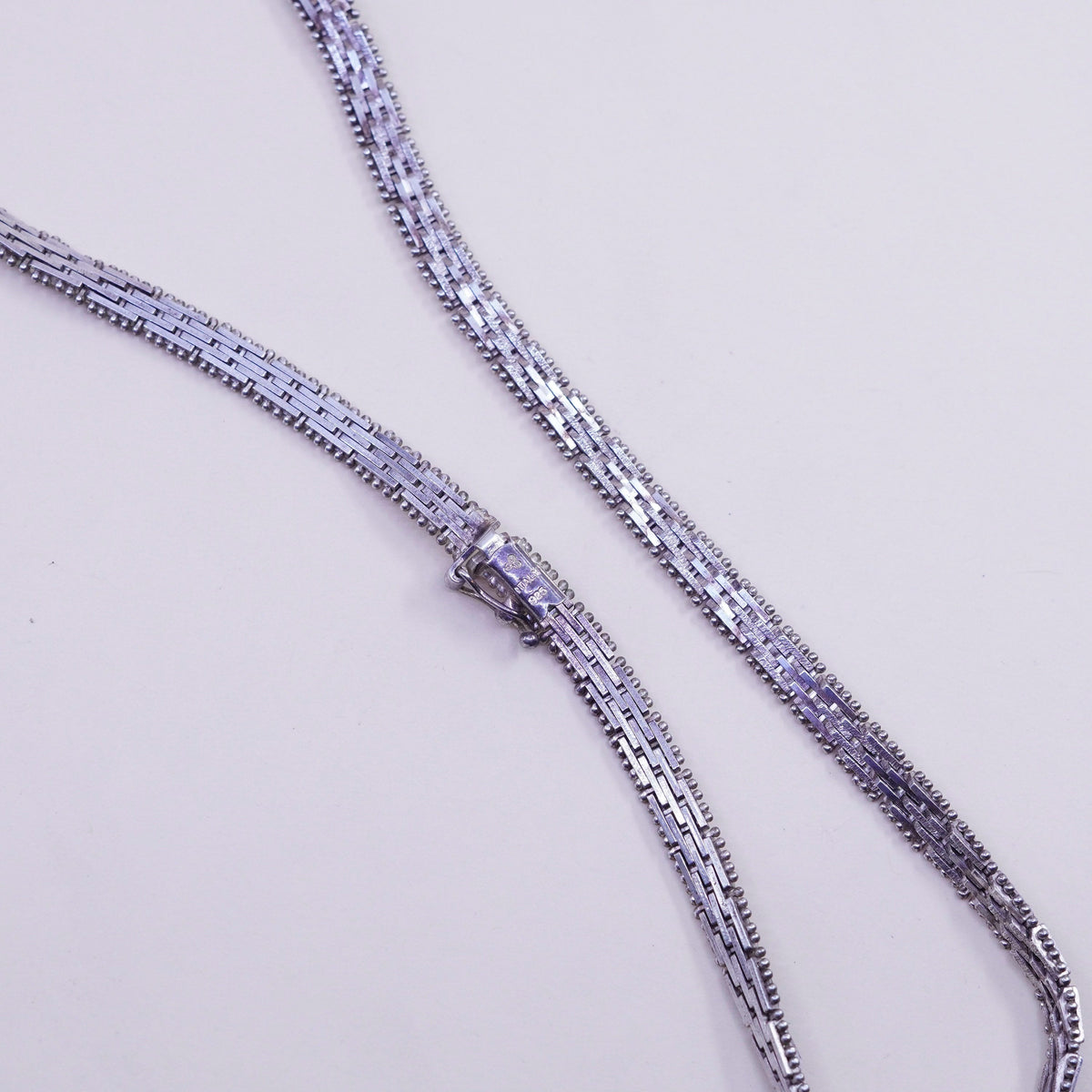 18”, 6mm, Vintage sterling silver Riccio link chain, V shaped 925 necklace