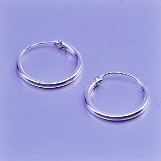 0.5”, vintage Sterling silver handmade earrings, 925 hoops