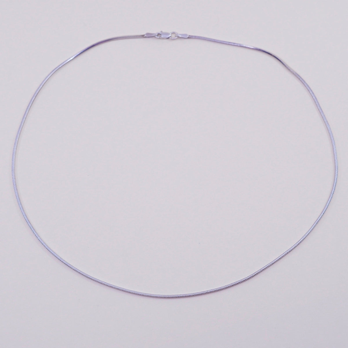 16”, 1mm, Vintage sterling silver square snake chain, Italy 925 necklace