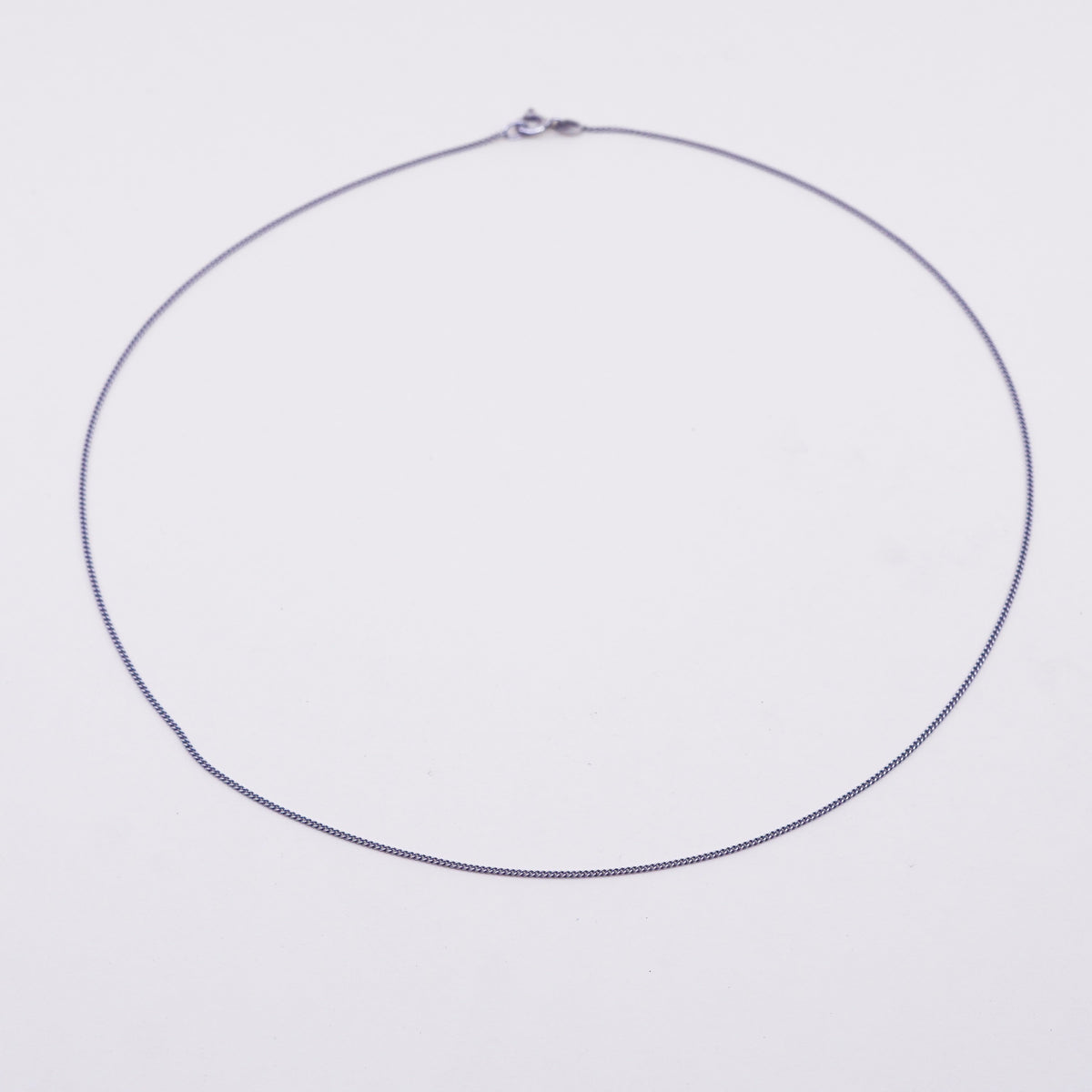 18”, 1mm, italy sterling silver handmade necklace, 925 curb chain