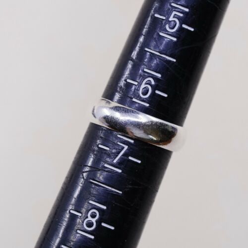 Sz 6.5, Vtg Sterling Silver Handmade Ring, 925 Band W Garnet N Bali Beads