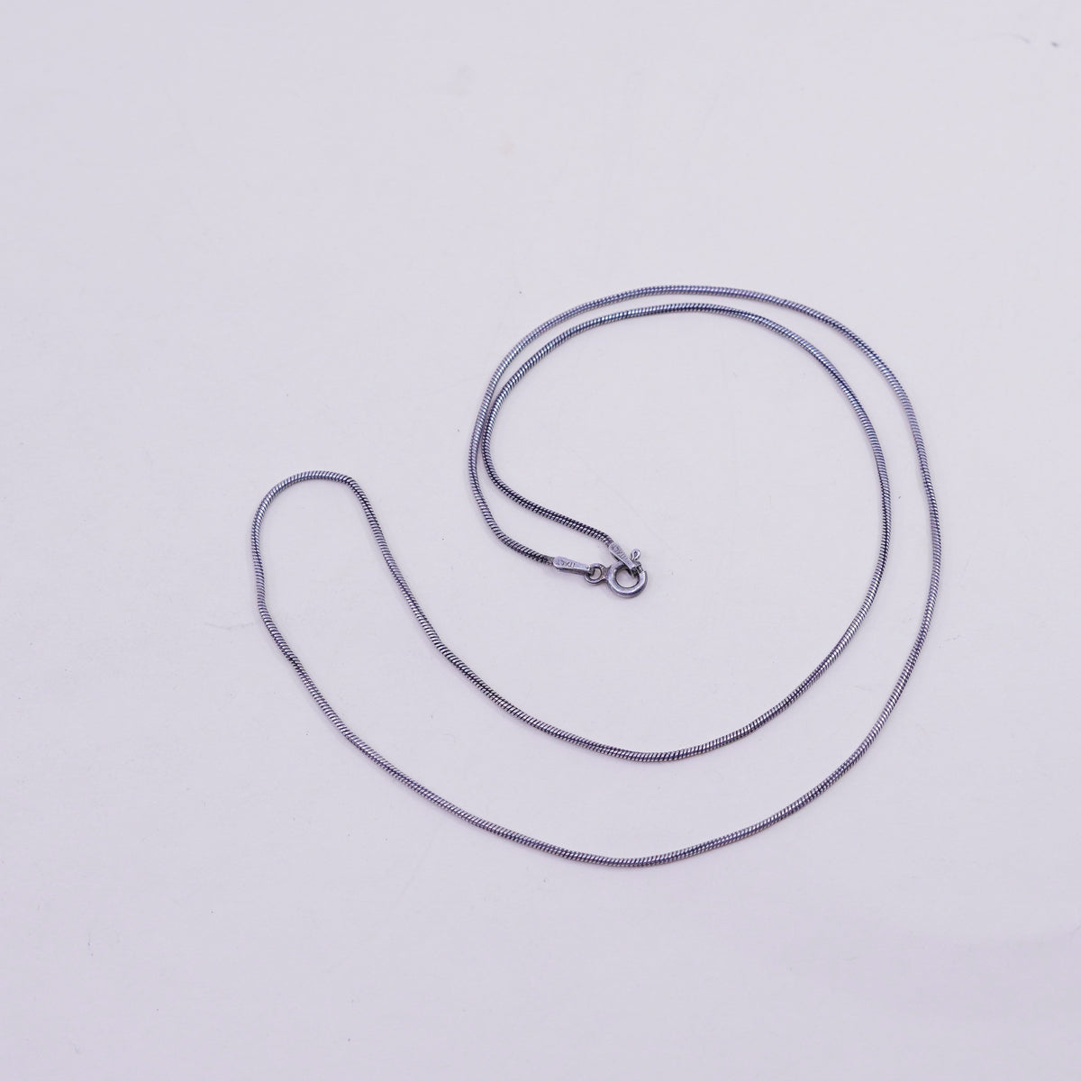 19”, 1mm, Vintage sterling silver snake chain, Italy 925 necklace