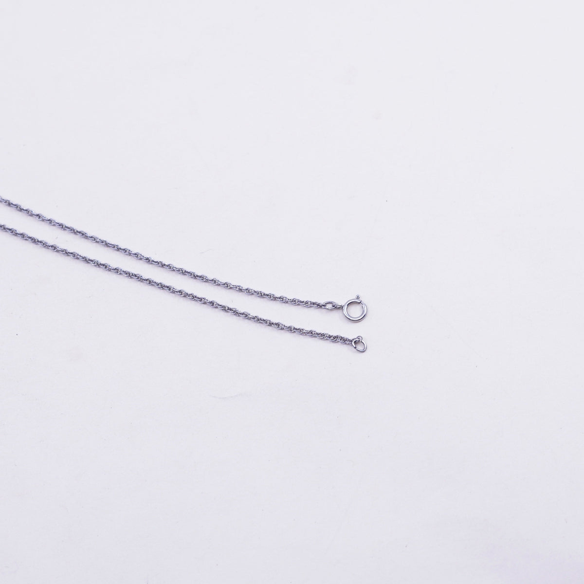 18” 1.6mm, vintage sterling silver necklace, 925 Singapore rope chain