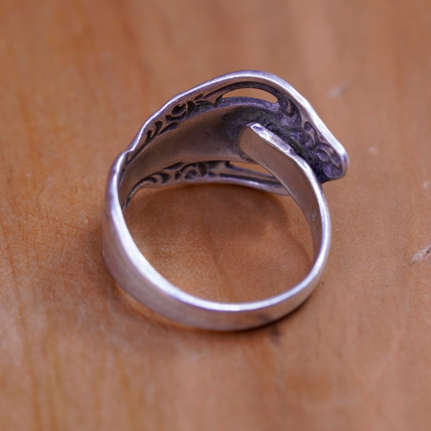 Size 8, vintage Sterling 925 silver handmade band, Sterling spoon ring