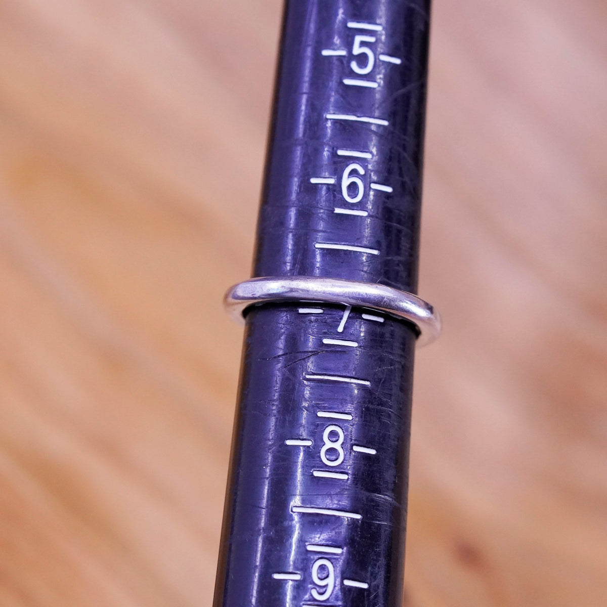 Size 7, vintage Sterling silver handmade ring, 925 stackable band with cz
