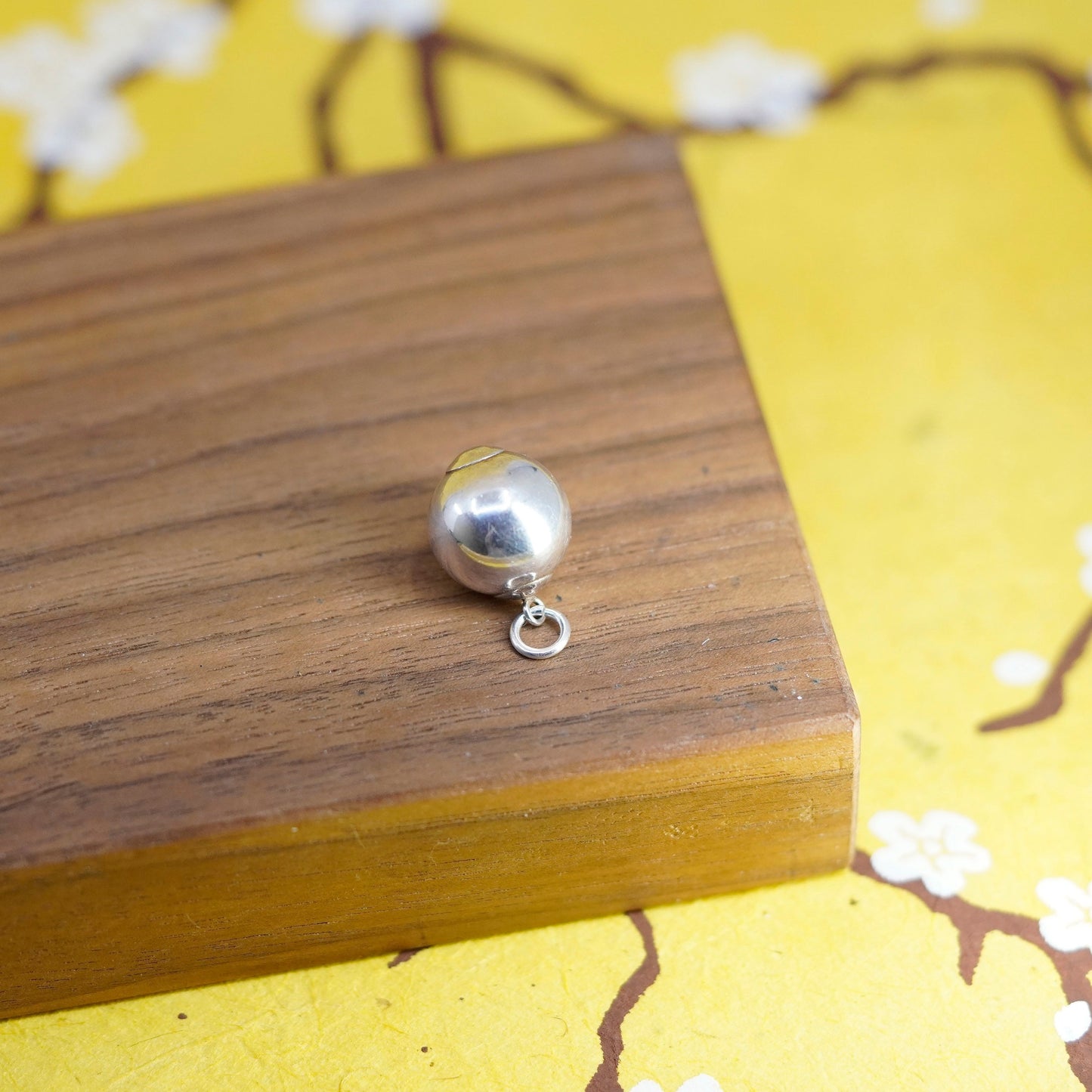 Vintage Sterling silver handmade pendant, 925 bead charm