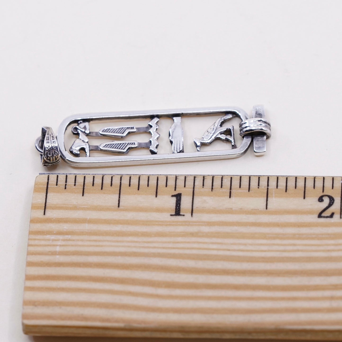 Vintage Sterling silver handmade pendant, oxidized Egyptian 925 ankh pendant