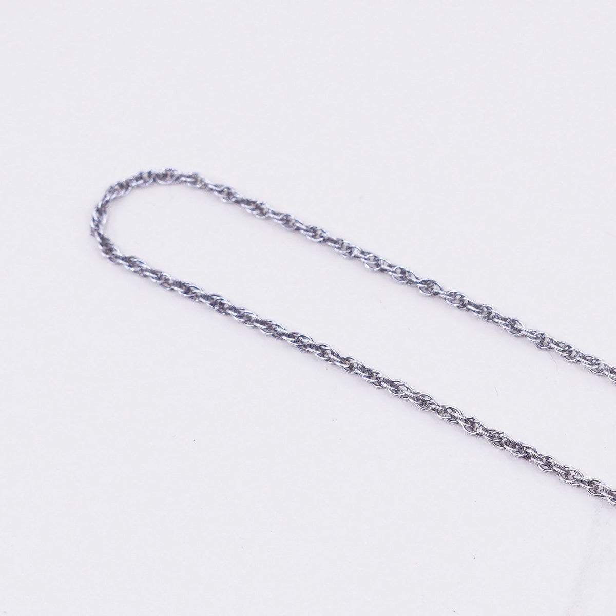 20” 1mm, vintage sterling silver necklace, 925 Singapore rope chain