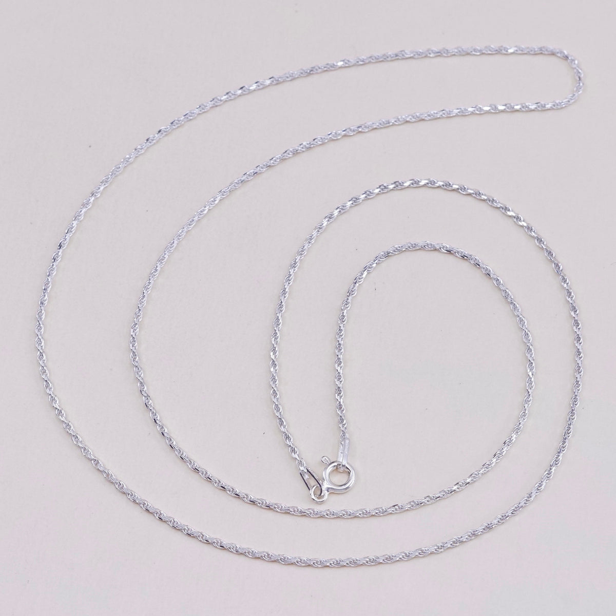 24”, Vintage KA 1772 italy sterling silver rope chain, Italian 925 necklace