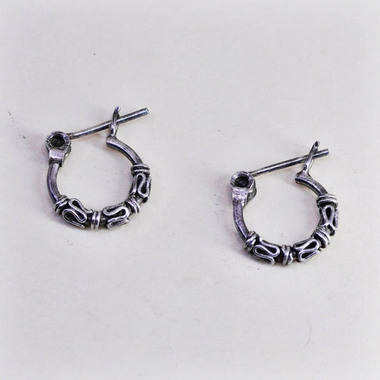 0.5”, sterling silver loop earrings, fashion minimalist, 925 hoops, huggie