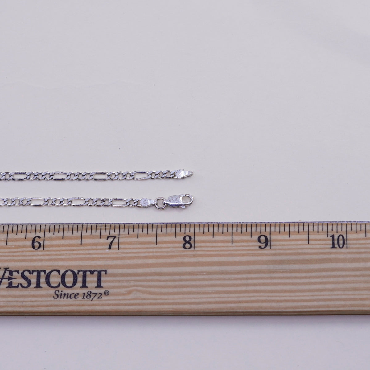 16”, 3mm, Vintage sterling silver figaro chain, 925 men’s necklace
