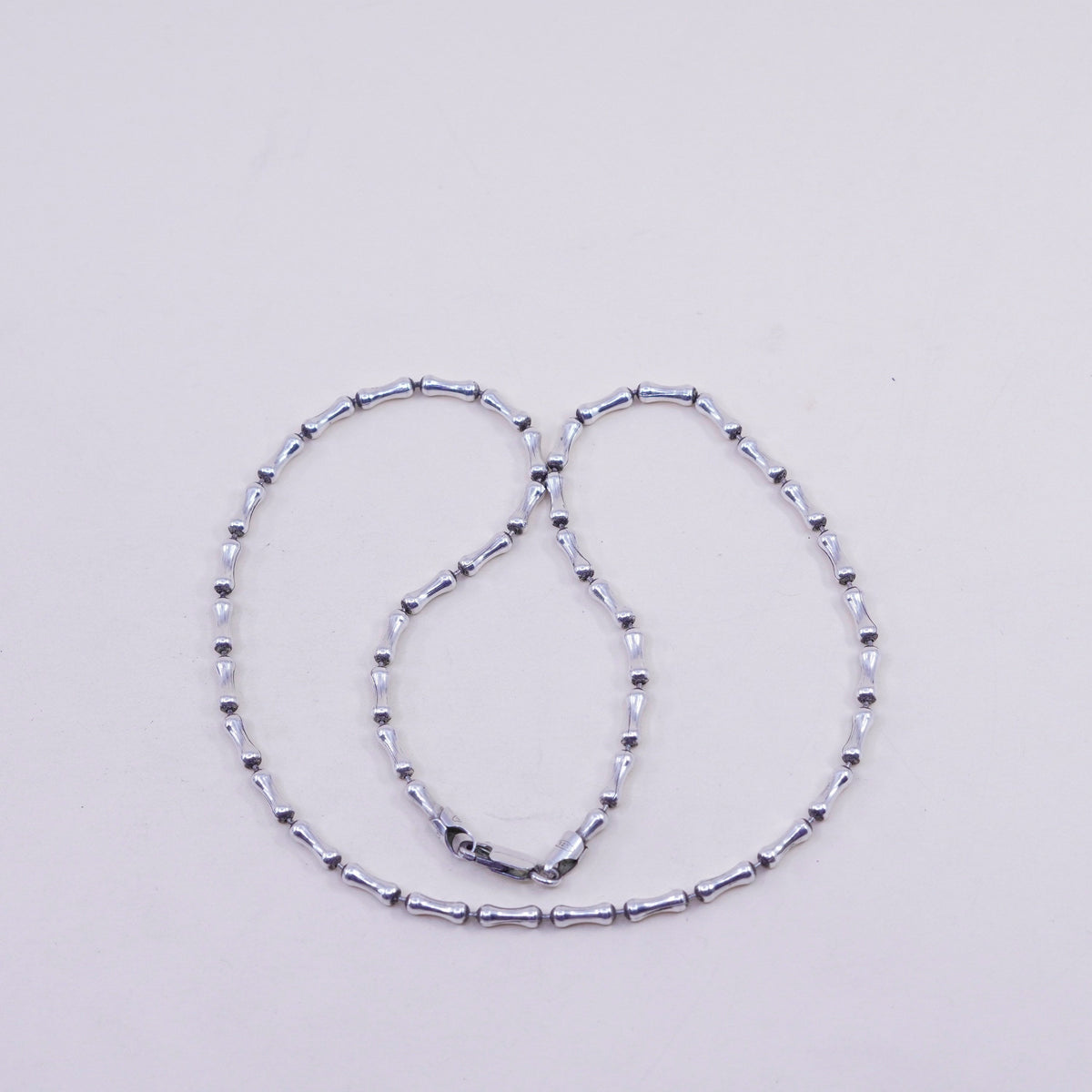 18”, 3mm, Vintage sterling silver bone chain, 925 necklace