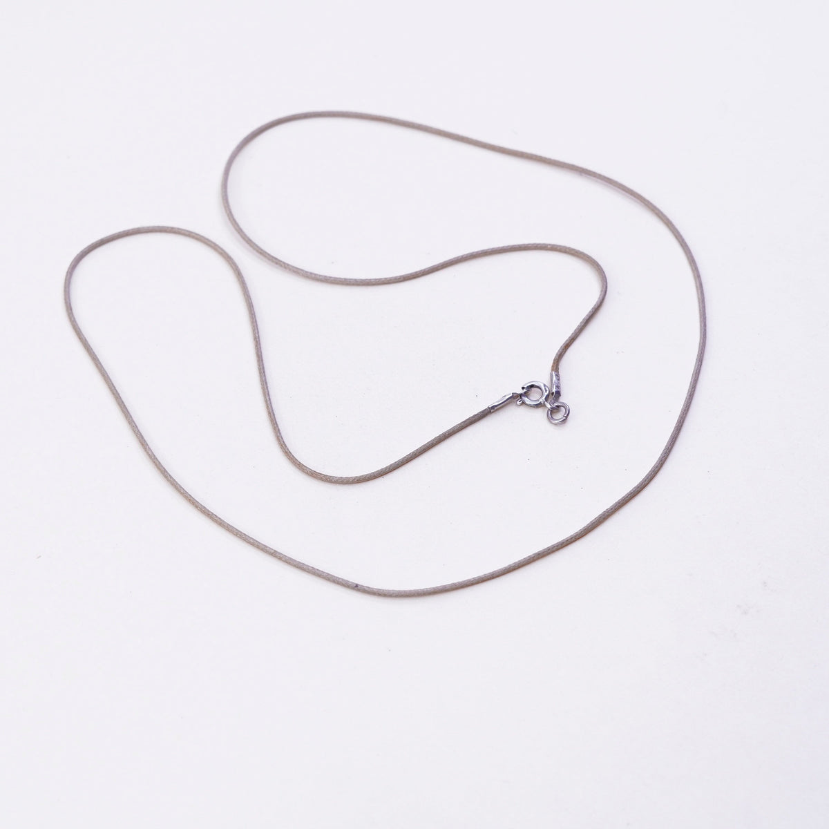 27”, 1mm, Vintage linen thread chain, necklace with sterling 925 silver clasp