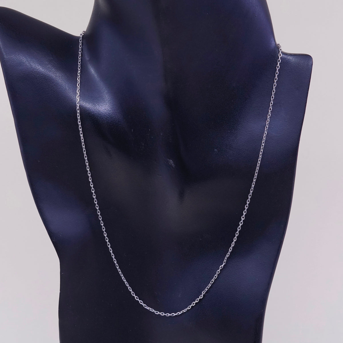 18”, 1mm, Vintage sterling silver circle chain, Italy 925 necklace