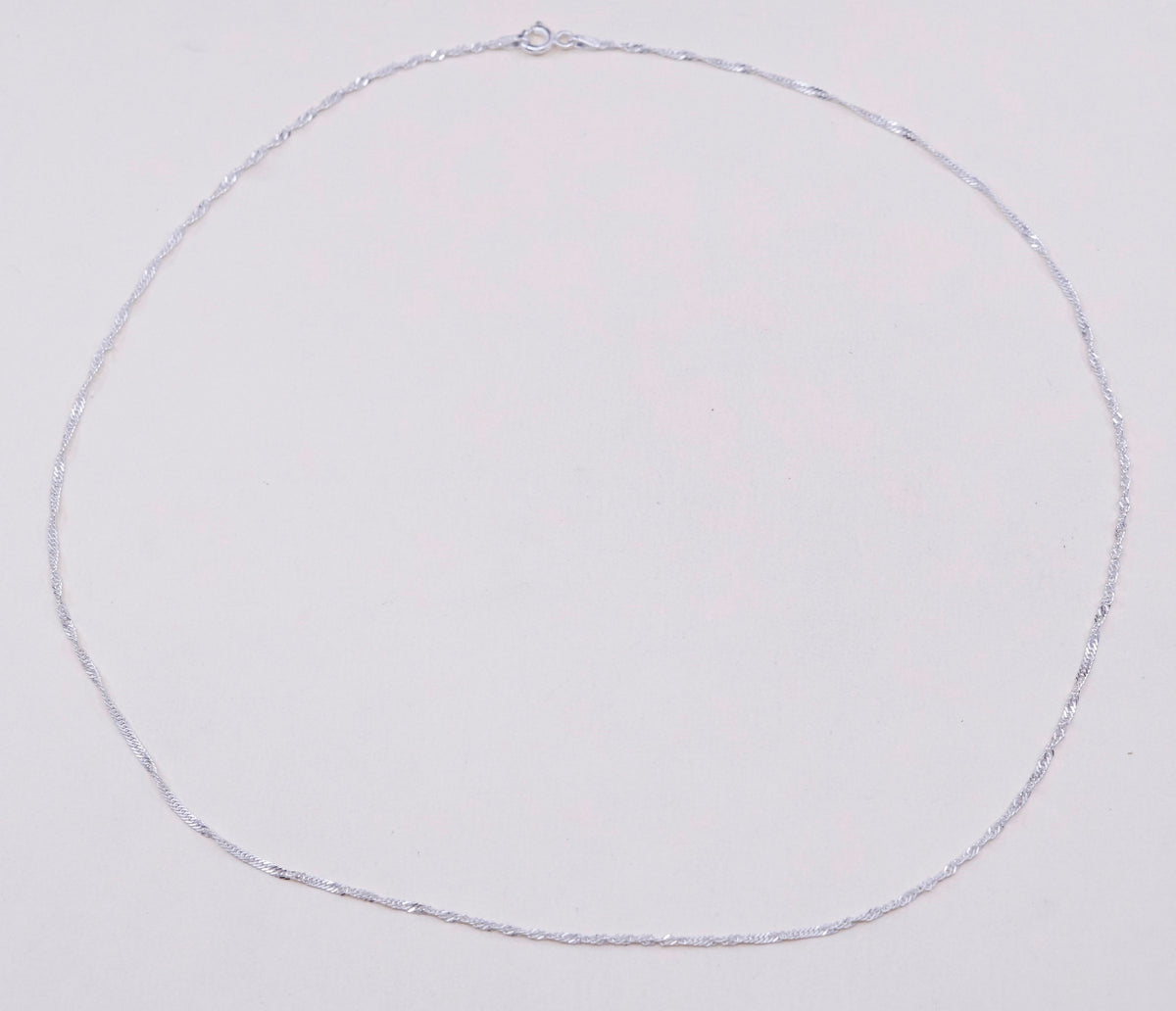 18”, 1.6mm, vtg sterling silver Italy 925 silver twisted curb chain, necklace