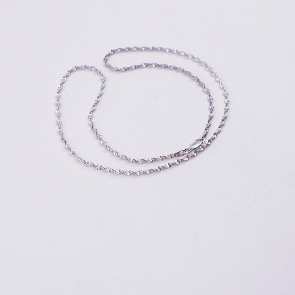 18”, 2mm, vintage Sterling silver necklace, 925 twisted herringbone chain