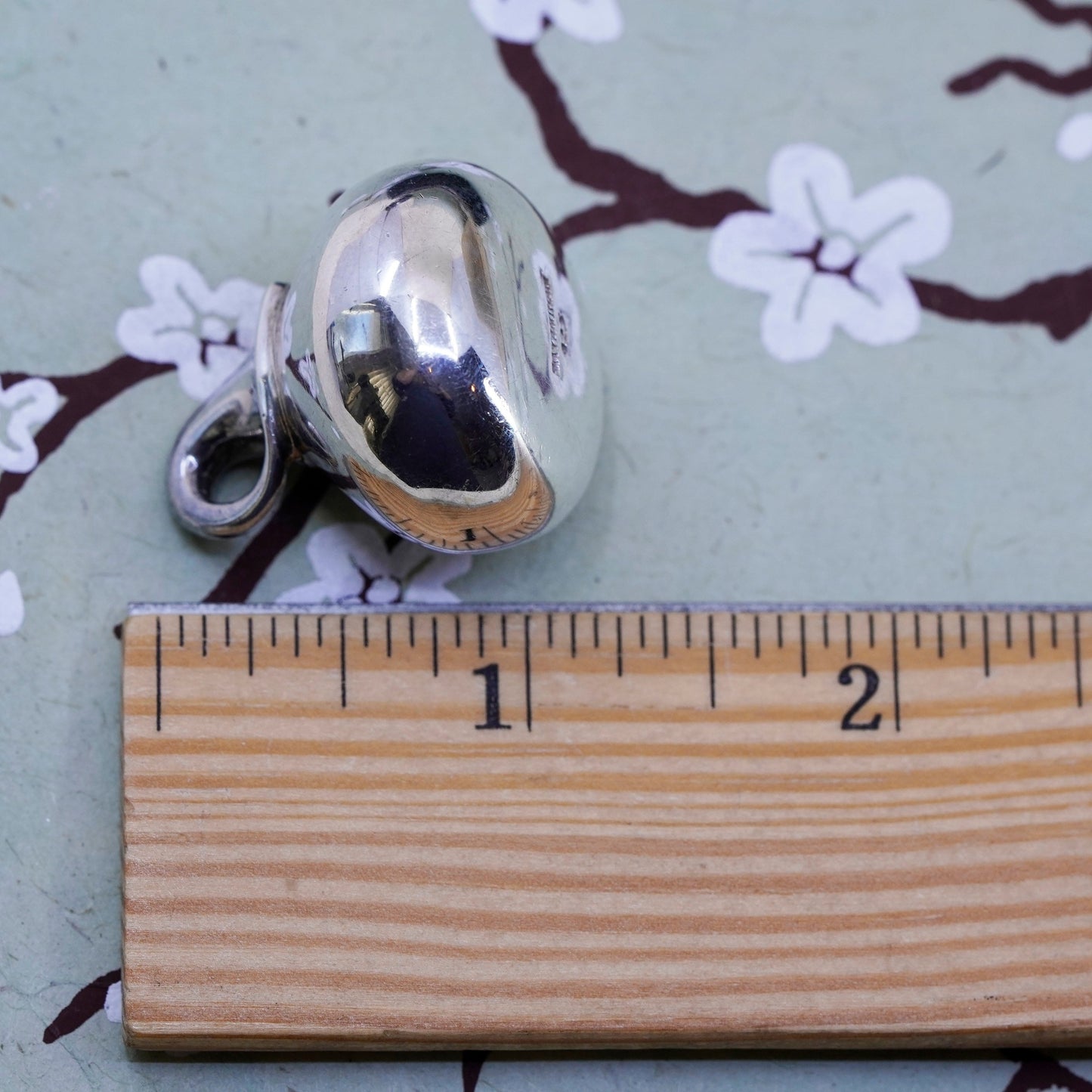 Vintage Bayanihan handmade sterling silver kisses chocolate charm, 925 pendant