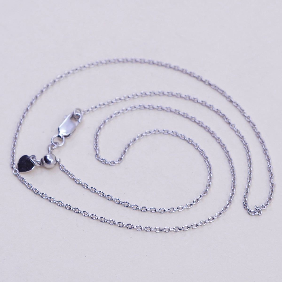 Adjustable 18”, 1mm, Vintage Sterling silver Italy 925 circle chain, necklace