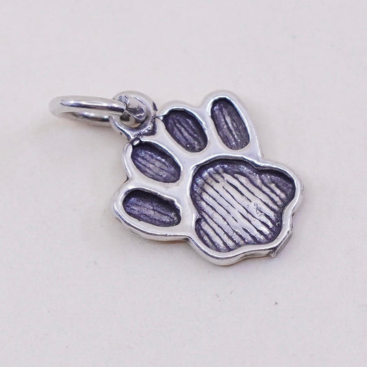 Vintage sterling silver charm, 925 handmade dog cat animal paw